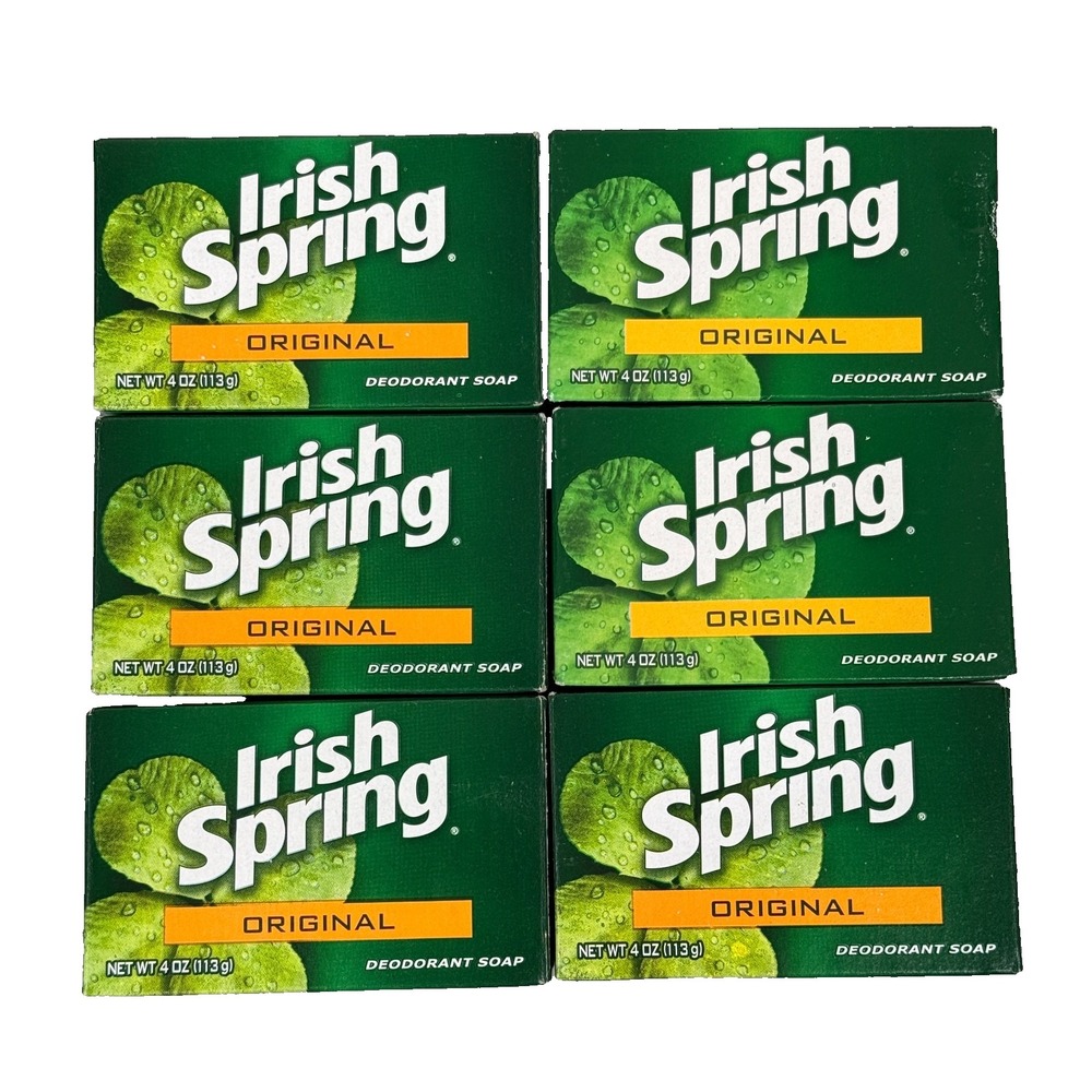 Irish Spring Original Soap 4oz Lot 6 Old Formula Tallow No Flaxseed Discontinued
